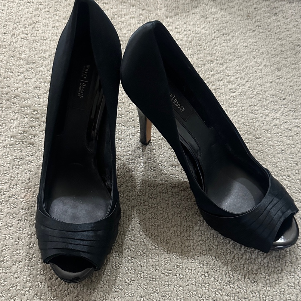 Black Peep Toe Heels